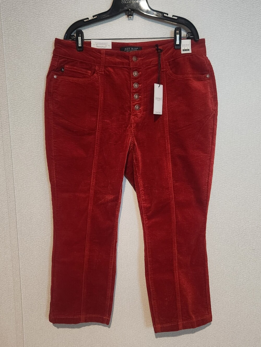 Judy Blue Fez Corduroy Straight Leg Ankle Pants High Waist Size 16W New